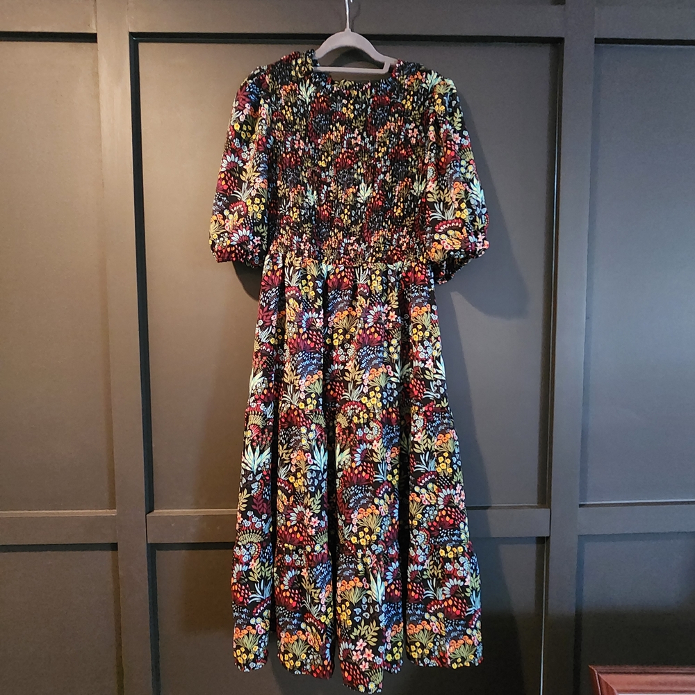 Sugarlips Vibrant Floral Long Sleeve Dress